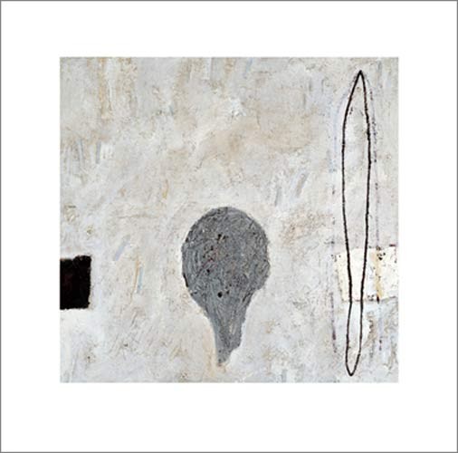 Antje HASSINGER, Untitled, 1997 (Modern, Malerei, Abstrakt, abstrakte Formen, Linie, Fleck, reduziert, zeitgenössisch, Wohnzimmer, Büro, scharz/weiß)