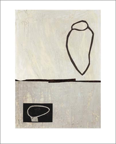 Antje HASSINGER, Untitled, 2001 (Modern, Malerei, Abstrakt, abstrakte Formen, horizontale Linie, Objekt, reduziert, zeitgenössisch, Wohnzimmer, Büro, scharz/weiß)