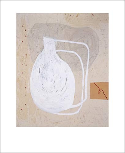 Antje HASSINGER, Untitled, 2003 (Modern, Malerei, Abstrakt, abstrakte Formen, Oval, Vase, Linien, reduziert, zeitgenössisch, Wohnzimmer, Büro, pastell)