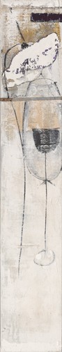 Antonio Poioumen, Power of Champagne III (Abstrakt, Abstrakte Malerei, Glas, modern, zeitgenössisch, Esszimmer, Wohnzimmer, Wunschgröße, beige/grau)