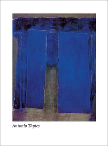 Antonio TAPIES, Composition ultramarine, 1959 (Modern, Rechtecke, geometrische Formen, klassische Moderne, Abstrakte Malerei, Farbflächen, Wohnzimmer, Büro, Business, umtramarin blau/grau)