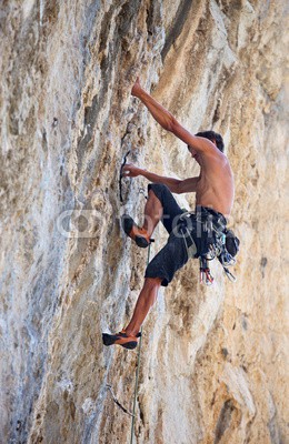 Andrey Bandurenko, Rock climber on a face of a cliff (bergsteiger, mann, klettern, fels, klettern, felsen, extrem, seil, draußen, blei, herausforderung, jung, berg, leisure, guy, natürlich, betätigung, determination, erwachsen, stark, männlich, mut, aktiv, sommer, voll, leute, 1, kaukasier, kleben, wagni)