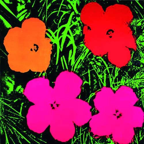 Andy Warhol, Flowers red, o.r. (Klassische Moderne, Amerikanische Kunst, Pop Art, Pflanze, Blume, Blüte, Wohnzimmer, Arztpraxis, Büro, bunt)