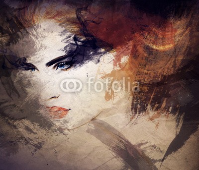 Anna Ismagilova, abstract  watercolor .woman portrait (abstrakt, kunst, künstler, hintergrund, schönheit, verfärbt, kosmetik, dekorativ, entwerfen, gesicht, gestalten, mädchen, glamour, frisur, abbildung, tinte, frau, modellieren, modern, malen, party, person, portrait, shoppen, stil, textur, wasserfarbe)