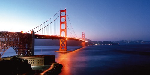 Anne Valverde, Golden Gate Night (Wunschgröße, Fotografie, Fotokunst, Modern, Brücke, Büro, Wohnzimmer, Architektur, Brücke rot, Landschaften, Landschaftsfotografie, Nacht, San Fransisco, Golden Gate Bridge, Hendrik Point)