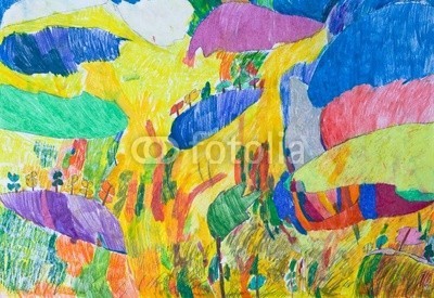 arsdigital, Abstract landscape I (kunst, hintergrund, zeichnung, malerei, abstrakt, bunt, landschaft, malen, papier, zeichnen, phantasie, malen, formular, kind, baum, blum)