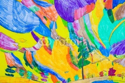 arsdigital, Abstract landscape II (kunst, hintergrund, zeichnung, malerei, kind, abstrakt, bunt, landschaft, malen, papier, zeichnen, phantasie, malen, formular, baum, blum)