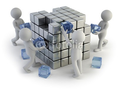 Art3D, 3d small people - concept of creating (business, cyberspace, zusammenarbeit, gespann, ideen, kaufmann, 3d, bunt, betrieb, konzept, kooperation, würfel, freundinnen, freundschaft, medien, partners, partnerschaft, leute, klein, soziales, weiß, app, anwendungen, hintergrund, charakter, meldun)