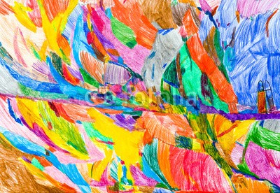 arsdigital, Riders on the storm (kunst, hintergrund, zeichnung, malerei, kind, garten, abstrakt, blume, naiv, bunt, landschaft, malen, naiv, papier, zeichnen, phantasie, malen, formular, baum, wolken, gelb, blau, rot, grün, orange, wetter, sommer, berg, berg, lini)