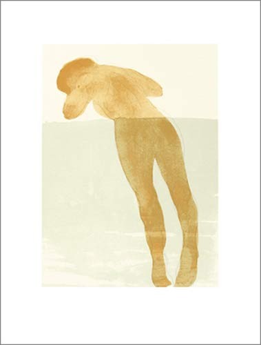 Auguste Rodin, Reclining female nude, 1900 (Büttenpapier) (Rückenakt, Akt,liegende Frau, nackt, Zeichnung, Studie,  Klassische Moderne, Aquarell,  People & Eros, Treppenhaus, Wohnzimmer, Schlafzimmer,  blass/bunt)