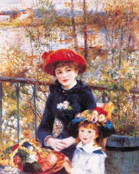 Pierre-Auguste Renoir, Deux soeurs sur la terrasse (Klassiker, Impressionismus, soziale Einrichtungen, Drucke, Dekorativ)