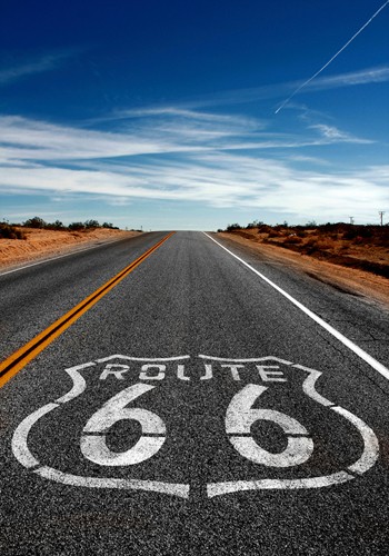 Aurélien Terrible, On the Road Again (Wunschgröße, Fotografie, Straße, Highway, Amerika,  Route 66, Landschaften, Aufbruch, Abenteuer, Wohnzimmer, Jugendzimmer, bunt)