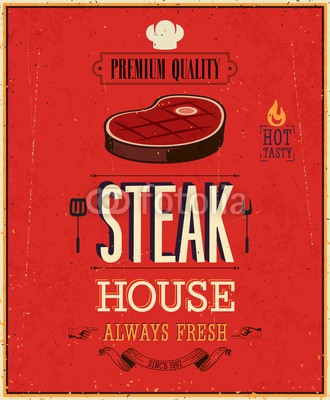 avian, Vintage Steak House Poster. Vector illustration. (abstrakt, inserieren, reklame, kunst, hintergrund, barbecue, barbecue, schöner, rindfleisch, best, kalligraphie, karte, huhn, konzept, kreativ, deko, dekoration, dekorativ, entwerfen, emblem, bauernhof, flyer, frisch, grafik, grill, haus, icon, abbildun)