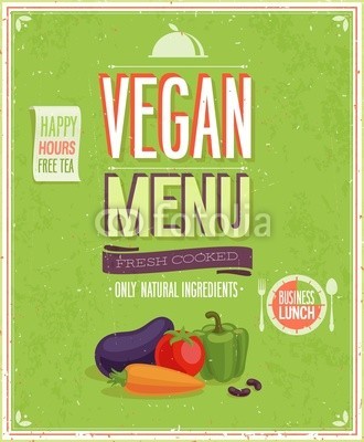 avian, Vintage Vegan Menu Poster. Vector illustration. (dekoration, vegetarisch, kaffee, mahlzeit, natürlich, vegan, grün, inserieren, organisch, bio, konzept, vektor, vorlage, restaurant, grafik, bauernhof, karte, typographie, label, abstrakt, emblem, gemüse, kreativ, feeds, abbildung, lecker, gesun)