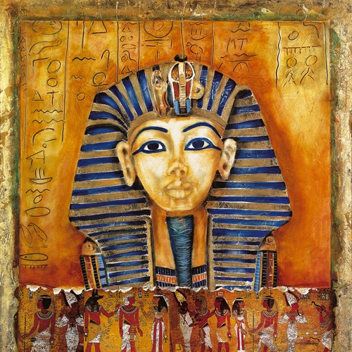 Avigdori, Sphinx I (Wunschgröße,Büro,Esszimmer,Flur,Soziale Einrichtungen,Wohnzimmer,beige,blau,weiß,gold,Sphinx,Ägypten)