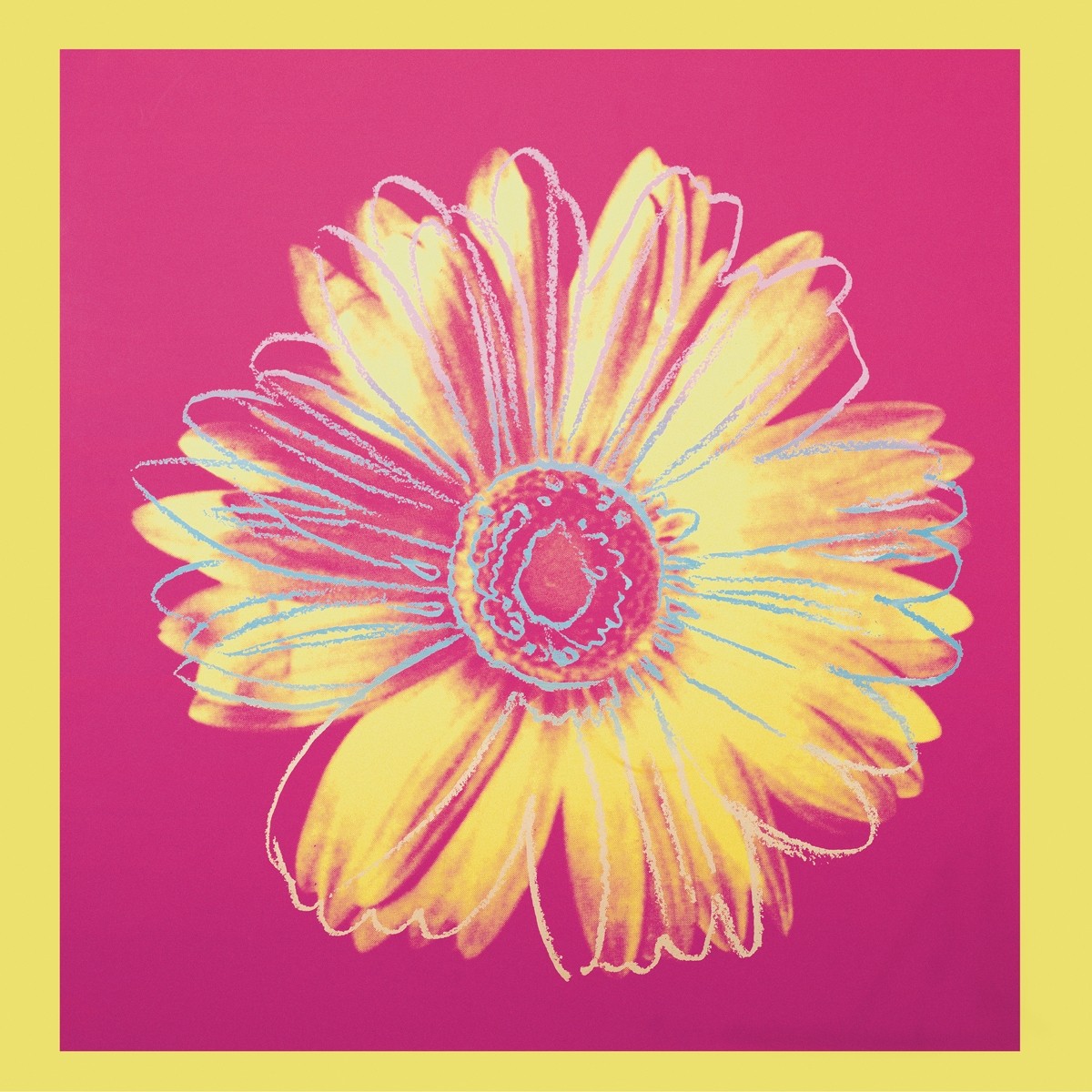 Andy Warhol, Daisy, 1982 (Klassische Moderne, Amerikanische Kunst, Pop Art, Gänseblümchen, Pflanzen, Blumen, Blüten, Wohnzimmer, Business, Arztpraxis, Büro, pink)