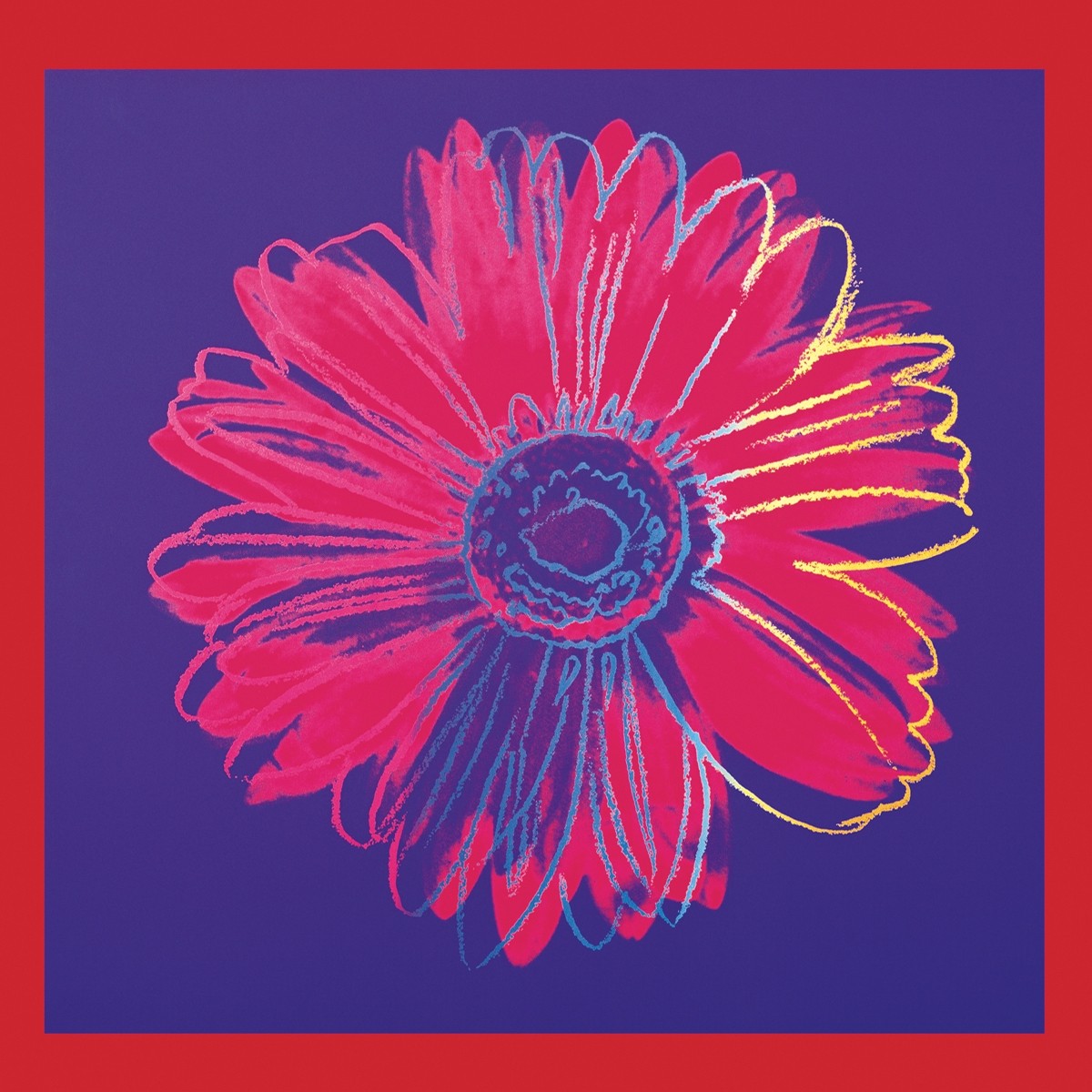 Andy Warhol, Daisy, 1982 (Klassische Moderne, Amerikanische Kunst, Pop Art, Gänseblümchen, Pflanzen, Blumen, Blüten, Wohnzimmer, Business, Arztpraxis, Büro, rot)