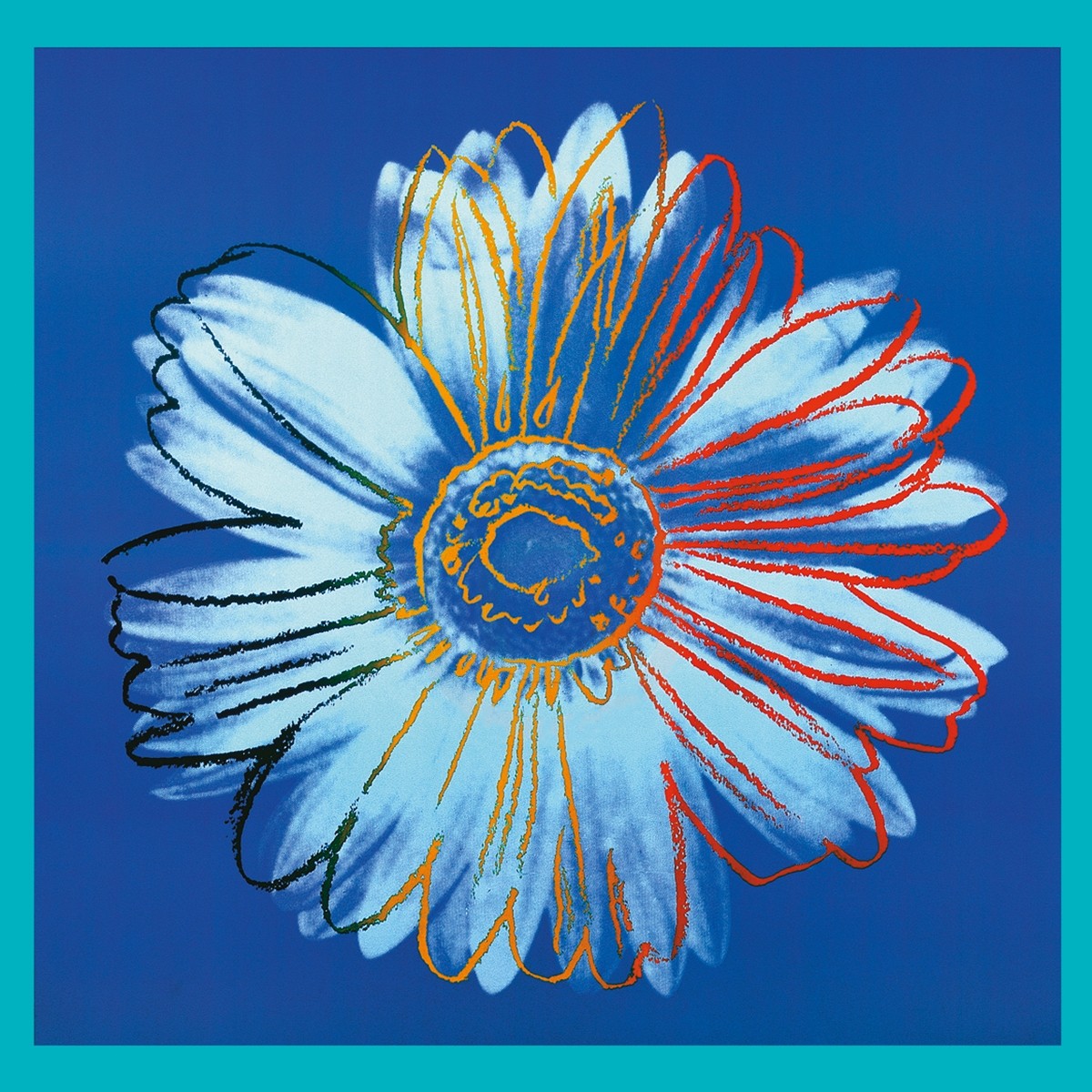 Andy Warhol, Daisy, 1982 (Klassische Moderne, Amerikanische Kunst, Pop Art, Gänseblümchen, Pflanzen, Blumen, Blüten, Wohnzimmer, Business, Arztpraxis, Büro, blau)
