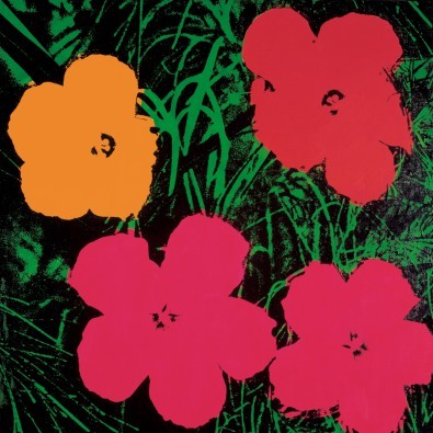 Andy Warhol, Flowers C. 1964 (Klassische Moderne, Amerikanische Kunst, Pop Art, Pflanzen, Blumen, Blüten, Wohnzimmer, Treppenhaus, Arztpraxis, Büro, bunt)