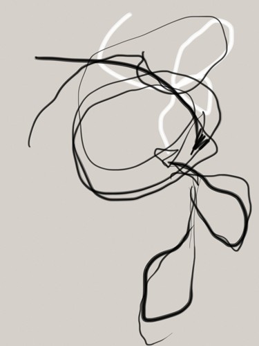 Bronwyn Baker, Threaded No. 4 (Moderne Kunst, Faden, Draht, verworren, zeitgenössisch, abstrakt, Wohnzimmer, Büro, Wunschgröße, schwarz/weiß)