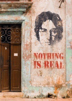 Edition Street Art, Nothing is real (Street Art, Modern, Malerei, John Lennon, Beatles, Persönlichkeiten, Sänger, Musiker, Portrait, Graffitiy, Fahrrad, Wohnzimmer, Jugendzimmer, Wohnzimmer, bunt)
