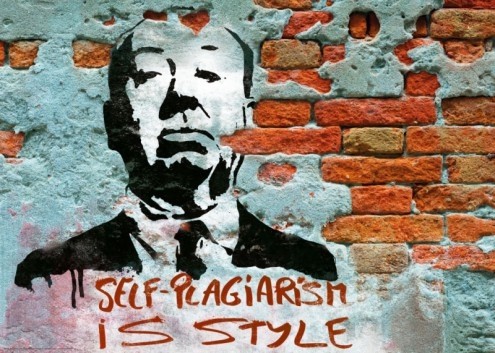 Edition Street Art, Self-Plagiarism is style (Street Art, Modern, Malerei, Portrait, Hitchcock, Persönlichkeiten, Graffity, Mauerwerk, Jugendzimmer, 
Wohnzimmer, bunt)