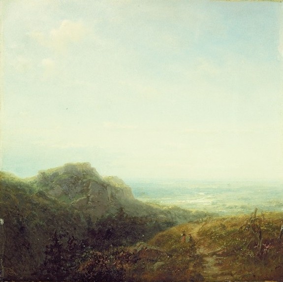 Carl Spitzweg, Overlooking the Valley (Landschaft, Natur & Landschaft, Tal, Weite, Malerei, Klassiker, Wunschgröße, Spätromantik, Wohnzimmer, bunt)