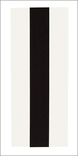 Barnett Newman, Now II, 1967 (Büttenpapier) (Farbfeldmalerei, schwarzer Balken, abstrakter Expressionismus, Kunst der Gegenwart & Moderne, Klassische Moderne, Wohnzimmer, Treppenhaus Büro, schwarz/weiß)