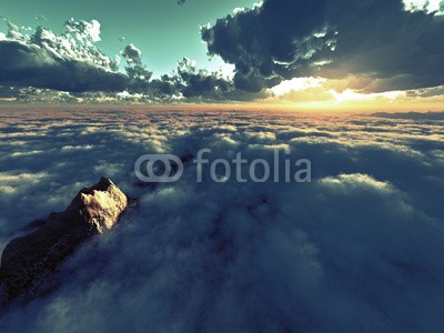 B@rmaley, beautiful view above clouds (Wunschgröße, Photografie, Fotografie, Fotokunst, Natur, Luftaufnahme, Wolken, Berge, Gipfel, Landschaftsfotografie, Sonne, Sonnenlicht, Sonnenstrahlen, Wohnzimmer, Wellness, bunt)