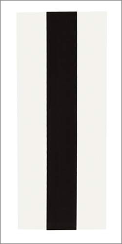 Barnett Newman, Now II, 1967 (Büttenpapier) (Farbfeldmalerei, schwarzer Balken, abstrakter Expressionismus, Kunst der Gegenwart & Moderne, Klassische Moderne, Wohnzimmer, Treppenhaus Büro, schwarz/weiß)