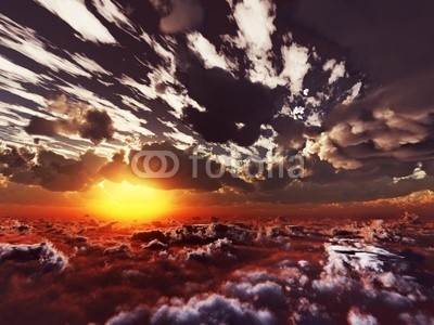 B@rmaley, evening view above clouds (Wunschgröße, Photografie, Fotografie, Fotokunst, Natur, Luftaufnahme, Wolken, Berge, Gipfel, Landschaftsfotografie, Sonne, Sonnenlicht, Sonnenstrahlen, Wohnzimmer, Büro, Business, bunt)