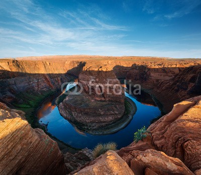 Beboy, Horseshoe Bend canyon (schlucht, groß, colorado, arizona, blatt, menschenleer, fluß, fluß, amerika, amerika, usa, states, vereinigt, shogun, himmel, blau, sommer, site, landschaftlich, schuh, pferd, kurve, rundungen, wasser, besinnung, eisen, natur, landschaft, fels, san)