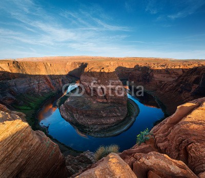 Beboy, Horseshoe Bend canyon (schlucht, groß, colorado, arizona, blatt, menschenleer, fluß, fluß, amerika, amerika, usa, states, vereinigt, shogun, himmel, blau, sommer, site, landschaftlich, schuh, pferd, kurve, rundungen, wasser, besinnung, eisen, natur, landschaft, fels, san)