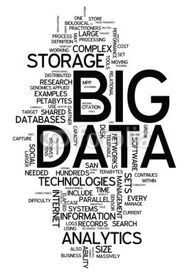 Ben Chams, Word Cloud Big Data (Wunschgröße, Fotokunst, Grafik, Worte, Wolke, Intelligenz, Gitter, Raster, Motivation, Modernität, Büro, Business, grau, blau)