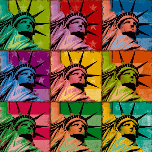 Ben Richard, Pop Liberty (Kult, Pop, Vintage, Pop Art, Büro, Jugendzimmer, Wohnzimmer, Freiheitsstatue, Amerika, Fotokunst)