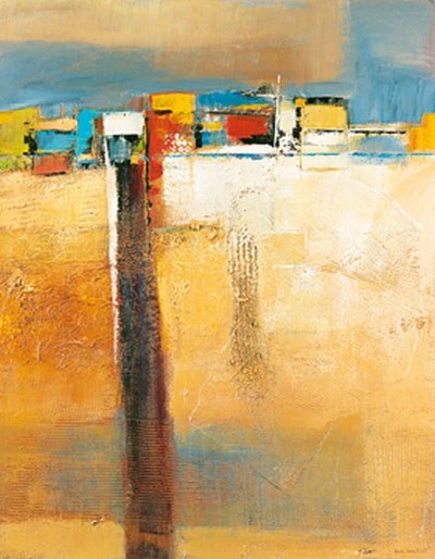 Bea Danckaert, Siesta II (Abstrakte Malerei, Farbfelder, abstrakte Formen, lebendig, leuchtend, Büro, Business, Wohnzimmer, Arztpraxis, Wunschgröße, bunt)