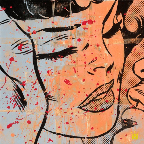 Ben Allen, Hope Series III (Pop Art, Gesicht, Frau, Mann, Zärtlich, Hoffnung, Jugendzimmer, Treppenhaus, Wohnzimmer, Wunschgröße, bunt)