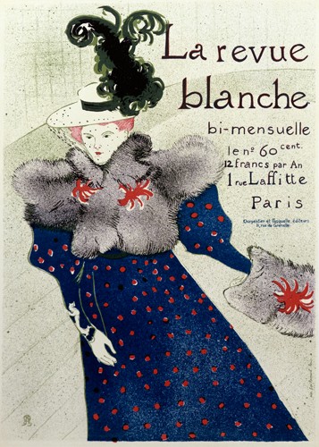 Henri de Toulouse-Lautrec, La Revue Blanche (Malerei, Jugendstil, Plakatkunst, Werbung, Revue, Vergnügen, Amusement, Esszimmer, Treppenhaus, Wohnzimmer, Wunschgröße, bunt)