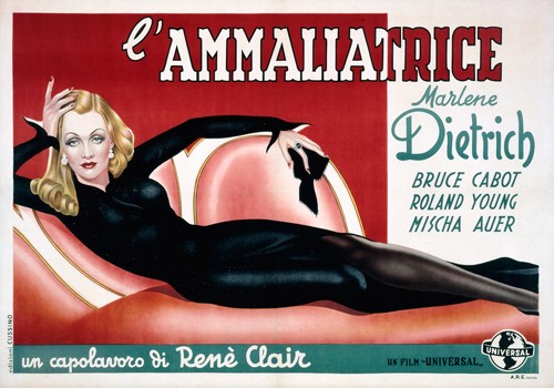 Alberto Vargas, L´Ammaliatrice (Plakatkunst, Filmplakat, Marlene Dietrich, Diva, Schauspielerin, Die Abenteurerin, Verführung, Wunschgröße, Wohnzimmer, bunt)