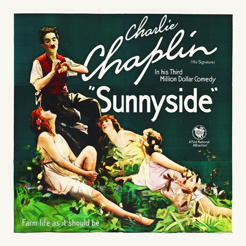 Hollywood Photo Archive, Chaplin, Charlie, Sunnyside, 1919 (Komiker, Charlie Chaplin, Filmplakat, Nostalgie,  Filmklassiker,  Wohnzimmer, Kino, Grafik, Wunschgröße, bunt)
