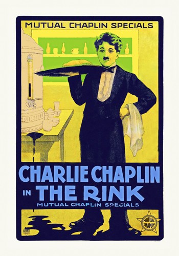 Hollywood Photo Archive, Charlie Chaplin, The Rink - 1916 (Komiker, Charlie Chaplin, Die Eisbahn, Filmplakat, Nostalgie,  Filmklassiker,  Wohnzimmer, Kino, Grafik, Wunschgröße, bunt)