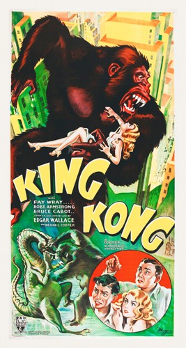Hollywood Photo Archive, King Kong (King Kong, Affe, Fay Wray, Schauspieler, Persönlichkeiten, Edgar Wallace, Filmplakat, Nostalgie,  Filmklassiker, Gruselfilm, Horror, Drama, Wohnzimmer, Kino, Grafik, Wunschgröße, bunt)