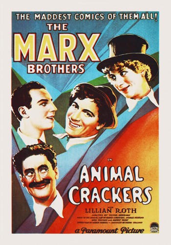 Hollywood Photo Archive, Marx Brothers - Animal Crackers 02 (Schauspieler, Komiker, Marx Brothers, Filmplakat, Nostalgie,  Filmklassiker,  Wohnzimmer, Kino, Grafik, Wunschgröße, bunt)