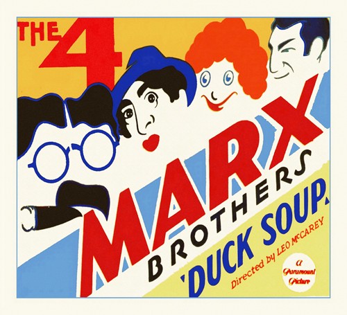 Hollywood Photo Archive, Marx Brothers - Duck Soup 06 (Schauspieler, Komiker, Marx Brothers, Die Marx Brothers im Krieg, Filmplakat, Nostalgie,  Filmklassiker,  Wohnzimmer, Kino, Grafik, Wunschgröße, bunt)