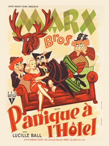 Hollywood Photo Archive, Marx Brothers - French - Room Service 01 (Schauspieler, Komiker, Marx Brothers, Room Service, Filmplakat, Nostalgie,  Filmklassiker,  Wohnzimmer, Kino, Grafik, Wunschgröße, bunt)