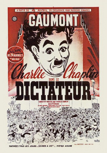 Hollywood Photo Archive, Charlie Chaplin - French - The Great Dic (Komiker, Charlie Chaplin, Der große Diktator, Schauspieler, Persönlichkeiten, Filmplakat, Nostalgie,  Filmklassiker,  Wohnzimmer, Kino, Grafik, Wunschgröße, bunt)