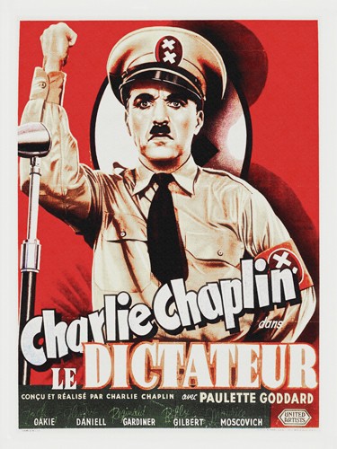 Hollywood Photo Archive, Charlie Chaplin - French - The Great Dic (Komiker, Charlie Chaplin, Der große Diktator, Schauspieler, Persönlichkeiten, Filmplakat, Nostalgie,  Filmklassiker,  Wohnzimmer, Kino, Grafik, Wunschgröße, bunt)