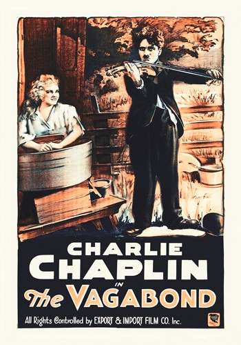 Hollywood Photo Archive, Charlie Chaplin - French - The Vagabond, (Komiker, Charlie Chaplin, Der Vagabund, Schauspieler, Persönlichkeiten, Filmplakat, Nostalgie,  Filmklassiker,  Wohnzimmer, Kino, Grafik, Wunschgröße, bunt)