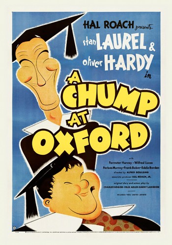 Hollywood Photo Archive, Laurel & Hardy - A Chump At Oxford (Schauspieler, Komiker, Dick und Doof, Stan und Olli, Filmplakat, Nostalgie,  Persönlichkeiten, Filmklassiker,  Wohnzimmer, Kino, Grafik, Wunschgröße, bunt)