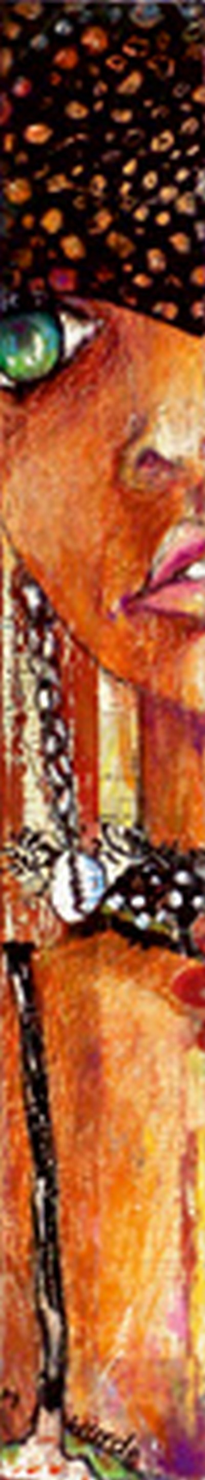 Birgit Lorenz, At first glance III (Wunschgröße, Malerei, Modern, People & Eros, Figurativ, Gesicht, Frau, Portrait, Schwarze, Ethno, Nahsicht, Jugendzimmer, Schlafzimmer, Wohnzimmer, bunt)